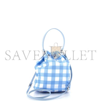 PRADA DUET DRAWSTRING BUCKET BAG PRINTED TESSUTO SMALL 1BH038 (22.5*17.5*12cm)  PRADA DUET DRAWSTRING BUCKET BAG PRINTED TESSUTO SMALL 1BH038 (22.5*17.5*12cm)